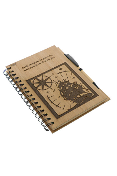 GiftExpress Personalized bamboo diary with ship – "Write your own story"