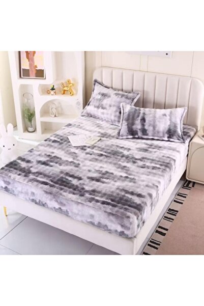 OEM Cuvertură de pat dublu, fețe de pernă, Cocolino, bicoloră, gri închis-alb...