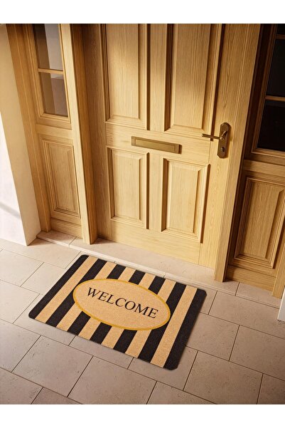 Cotto Home Cocojoy Pj002A Welcome Patterned Striped Thick Non-Slip Base Moist...