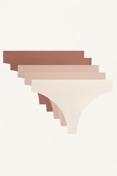 Oysho 5'li görünmez poliamid karışımlı tanga külot