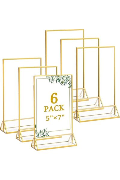 Arabest 5x7 Inch Clear Tabletop Display Stand for Photos, Menus & Posters,for...