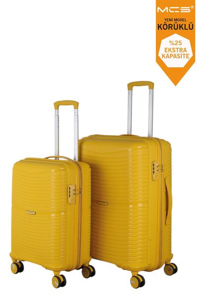 MÇS V379 PP Y.ÜRETİM PP VALİZ 55 CM + 65 CM SİYAH SET