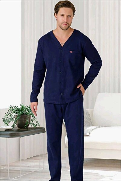 Erse Men's 100% Cotton Long Sleeve Button down Pajama Set
