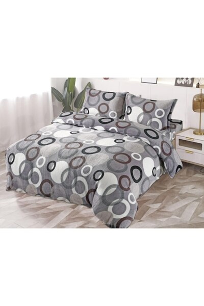 OEM Double Bed Linen Set, Cocolino, 4 Pieces, 2 Persons, 180x200cm, Circle Pr...
