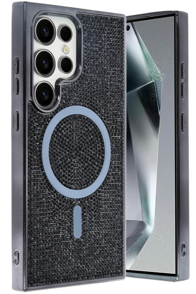 BSN STİL غطاء BSNSHOP لهاتف سامسونج جالاكسي S23 الترا هيلين ماج سيف - أسود 10...