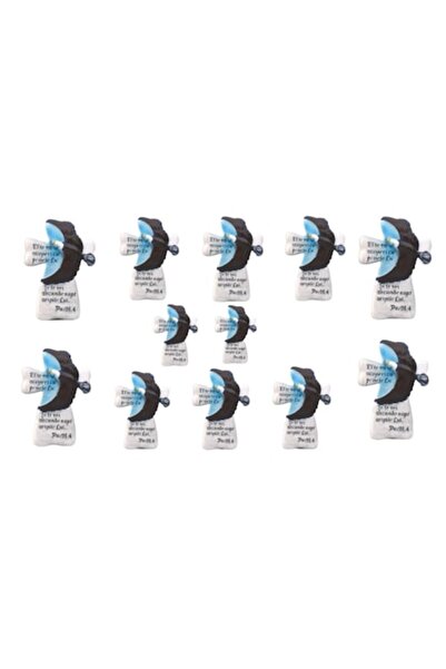 OEM Set of 12 Decorative Magnets, Cross-Psalms 91:4, 6x8cm, Multicolor