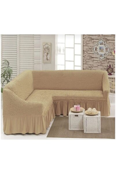 OEM Corner Sofa Cover, Crepon with Ruffles, Polyester with Lycra, 240x180cm, ...