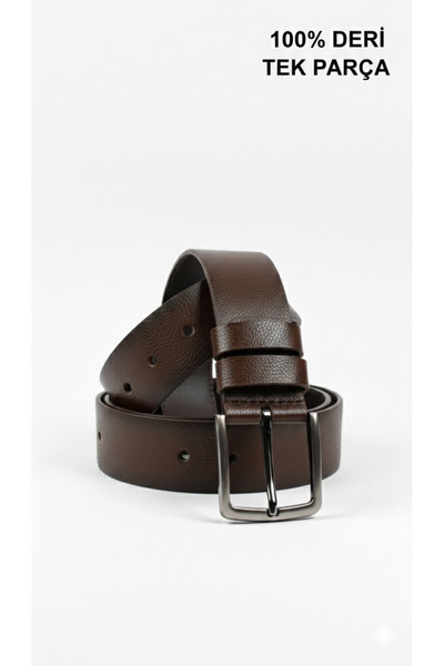 ZETRA Erkek % 100 Hakiki Deri 4 cm genişlik Kahverengi Kemer
