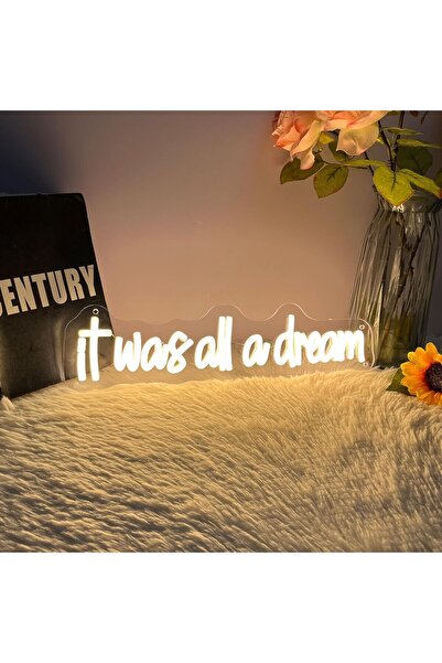Slasa It Was All A Dream LED Neon Light Sign 10x40 cm Bedroom Decor
