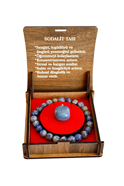 taru pasaj Sodalite Stone Boxed Bracelet & Necklace Set – Heart, Ball, and Ch...