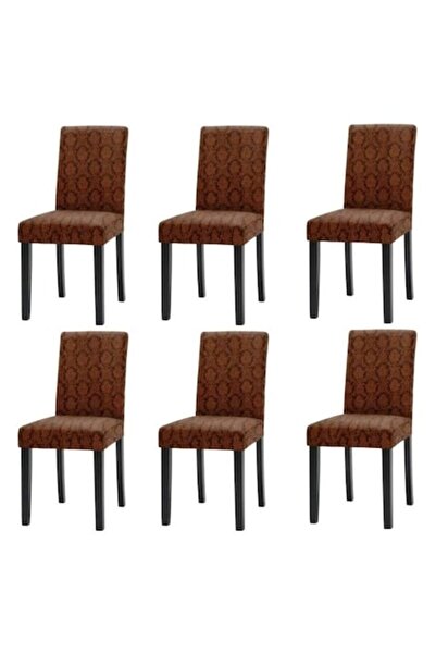 OEM Set de 6 huse de scaun, Jacquard, design elegant abstract, maro