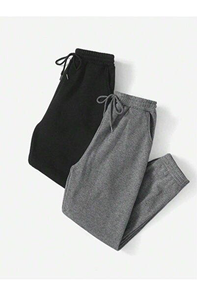 EYAX MODA Advantageous Pack of 2 Rubber-Lined Sweatpants