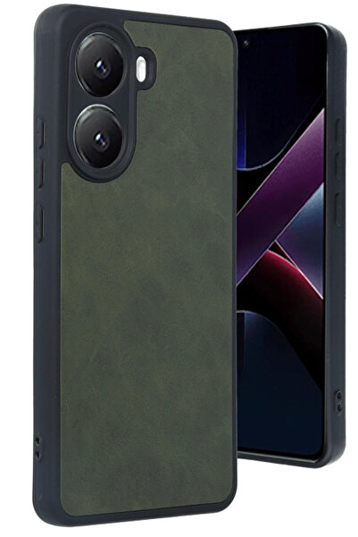 BSN STİL Bsnshop Xiaomi Poco X7 Pro Case Aras Leather Cover - Dark Green 1058986