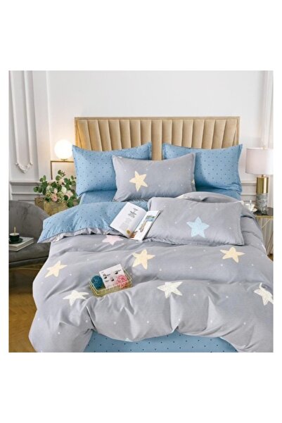 OEM Double Bed Linen Set, Stars, 2 Persons, 240x250cm, Flannel, Multicolor
