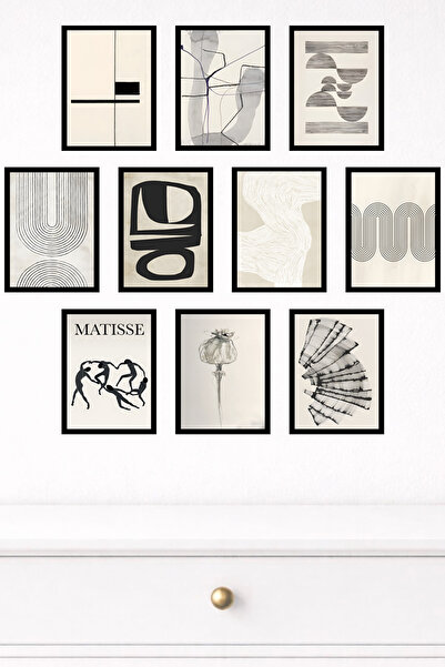 UNT 10-Piece Modern Wall Painting Set with Frame Look – 15X20 cm Mdf Uv Printing