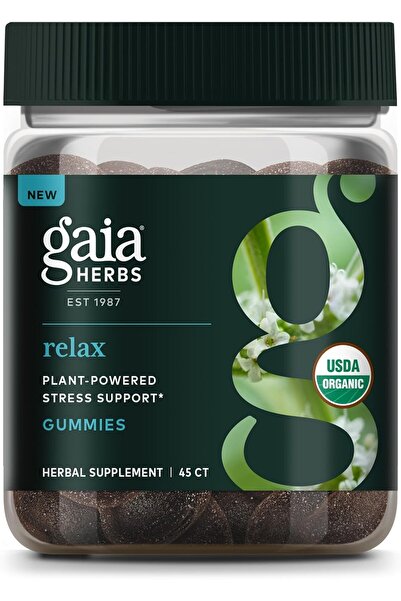 Gaia Herbs Relax Gummies Supports Calm Feelings with Apple Juice & Lemon Juic...