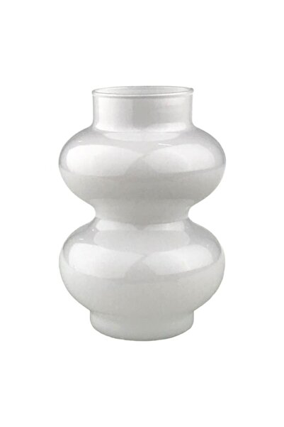 OEM Vază bulboasă din sticlă, 12x17 cm, albă