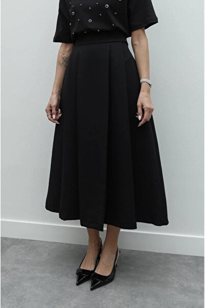 My Blog Siyah Kloş Midi Boy Etek - 89402