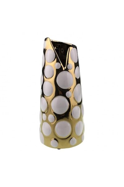 OEM Vază ceramică cu buline, 13x29 cm, multicoloră