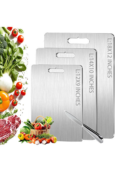 LUN 316 stainless steel cutting board, double-sided, kitchen chopping board, ...