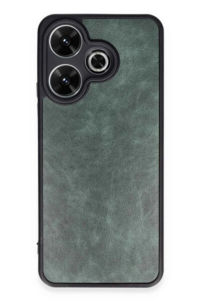 Hulyomer Hub Hulyomer Xiaomi Redmi 13 4g Case Aras Leather Cover - Dark Green...