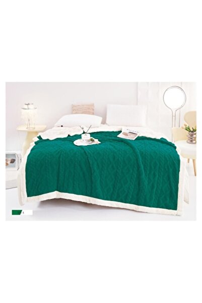OEM Blanket with fleece for double bed, knitted model, solid color, 200x230cm...