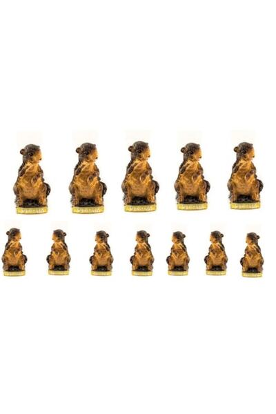 OEM Set de 12 magneți decorativi din rășină, veveriță, 3x6cm, nuanțe bej