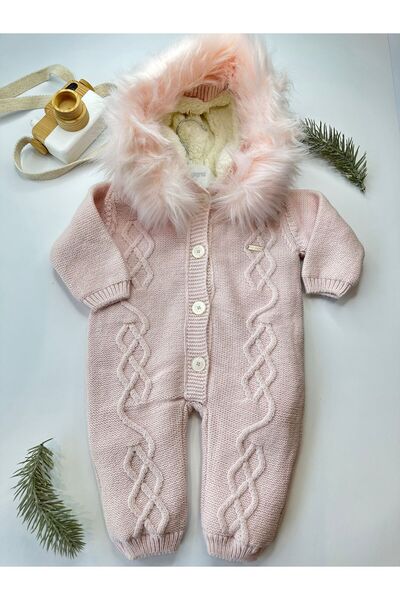 KIZ SARMAL ÖRGÜLÜ YÜNLÜ TULUM PINK