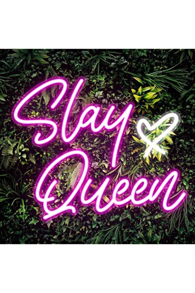 Slasa Slay Queen LED Neon Light Sign 30x40 cm Pink Bedroom Decor
