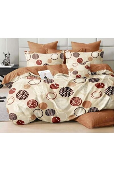 OEM Double Bed Linen Set, Finet, 6 Pieces, 2 Persons, Circles Print, 230x250c...