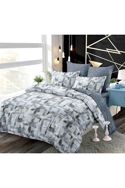 OEM Double Bed Linen Set, Spring, Elastic Sheet, 6 Pieces, Abstract Print, 2 ...