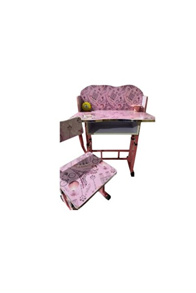 E EFRALL Set birou și scaun pentru copii roz multicolor - Concept