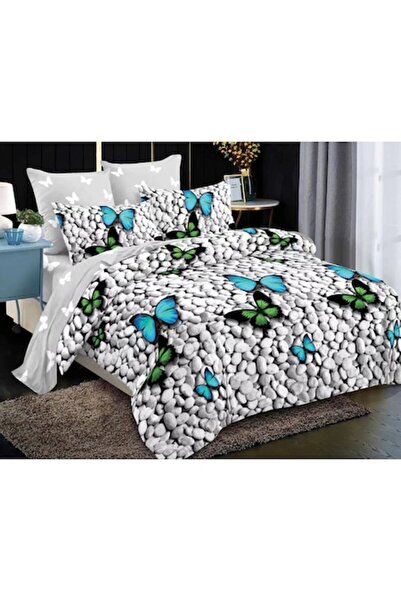 OEM Double Bed Linen Set, Finet, 6 Pieces, 2 Persons, Butterfly Print, 230x25...