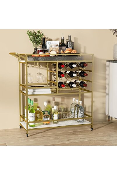 DAWNYIELD trolley for drinks and glasses