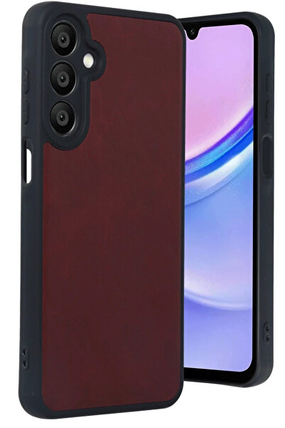 BSN STİL Bsnshop Samsung Galaxy A55 5g Case Aras Leather Cover - Claret Red 1...