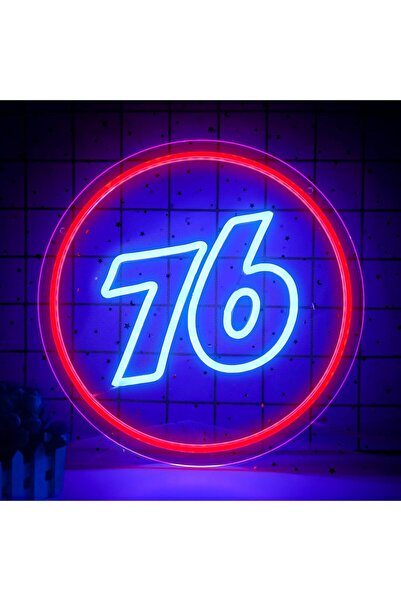 Slasa 76 Gasoline LED Neon Light Sign 33x33 cm Garage Wall Decor