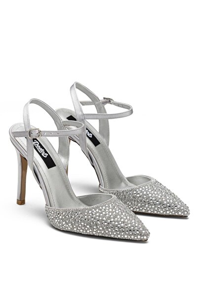 Dedos High Heeled Stone-Embellished Buckled Evening Satin Shoes 330