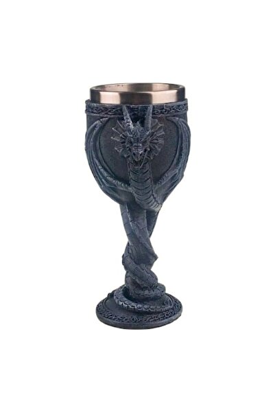 OEM Resin Goblet with Metal Interior and Dragons, 8X19 cm