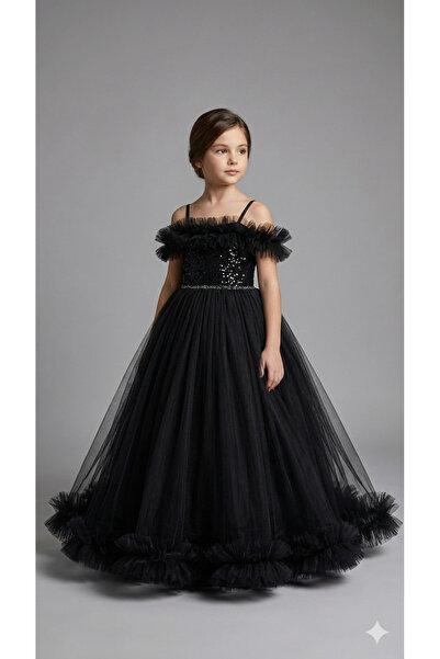 modallita فستان بناتي مزين بالترتر والزخارف