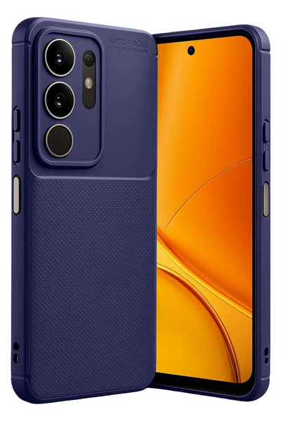 BSN STİL غطاء كربون بتركيز تلقائي من BSNSHOP لهاتف Vivo Y29 4G - أزرق داكن 10...