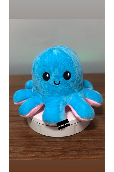 TOPROCKSTORE Mod Değiştiren Ahtapot Duygulu İki Yüzlü Peluş Oyuncak 20 Cm Hed...