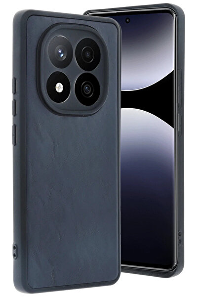 BSN STİL Bsnshop Xiaomi Redmi Note 14 Pro 5g Case Aras Leather Cover - Navy B...