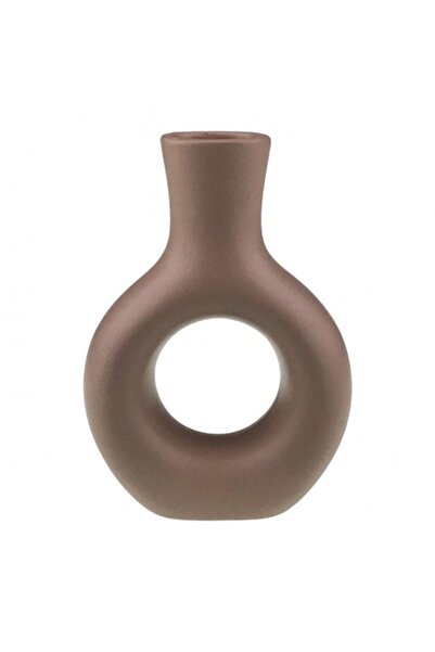 OEM Vază decorativă din ceramică, 13x18 cm, maro deschis