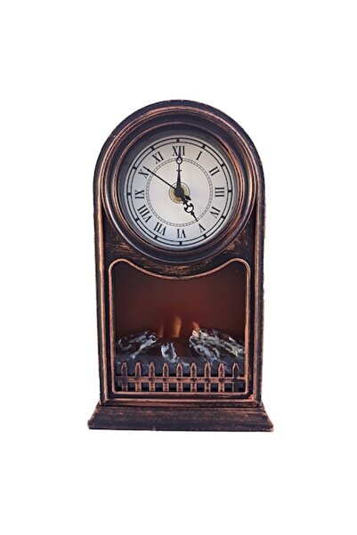 OEM Plastic Table Clock with Fireplace and Handle