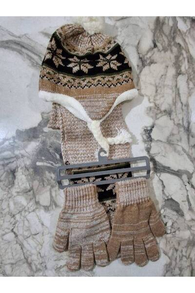 EDWOL Girl and Boy Waiter Size 3-Piece Fleece-Lined Scarf, Beanie, and Gloves...