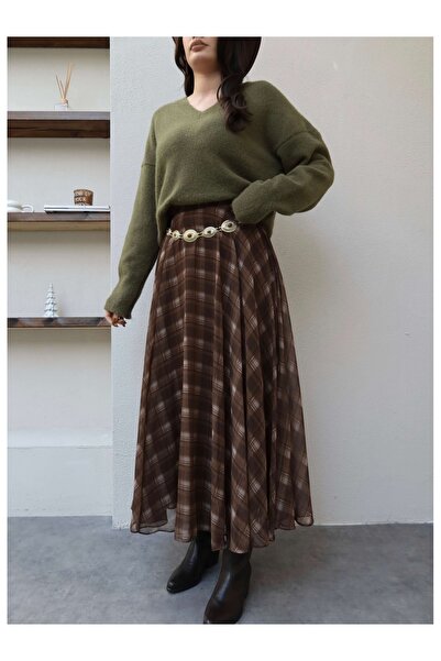 ESRAHELVACI Plaid Pattern Tulle Skirt