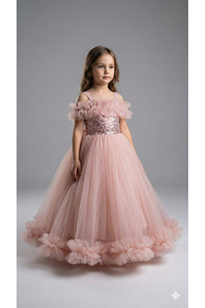 modallita فستان بناتي مزين بالترتر والزخارف