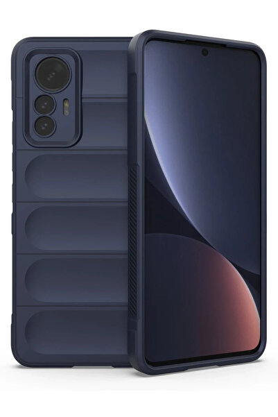 Hulyomer Hub حافظة هوليومر شاومي مي 12 لايت من السيليكون الأفضل - أزرق داكن 1...