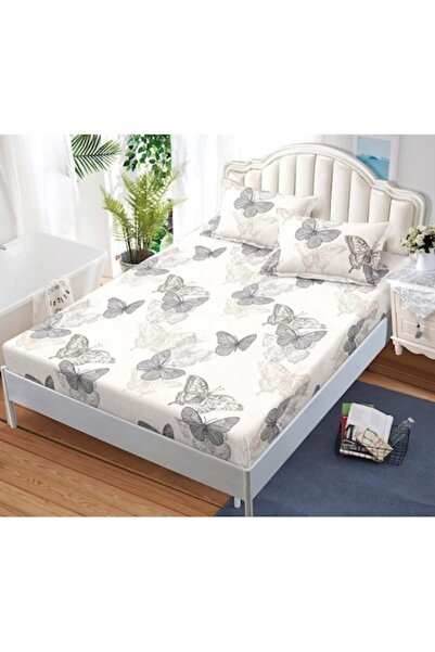 OEM Ελαστικό Κάλυμμα Στρώματος με 2 Μαξιλαροθήκες, 3 Τεμάχια, Σατέν Βαμβακερό...