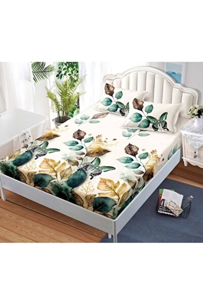 OEM Ελαστικό Κάλυμμα Στρώματος με 2 Μαξιλαροθήκες, 3 Τεμάχια, Σατέν Βαμβακερό...